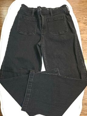 Size 30 Madewell Black Wide Leg/ High Rise Jeans
